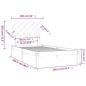 vidaXL Estructura de cama de madera maciza gris 100x200 cm
