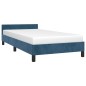 vidaXL Estructura cama con cabecero terciopelo azul oscuro 90x190 cm
