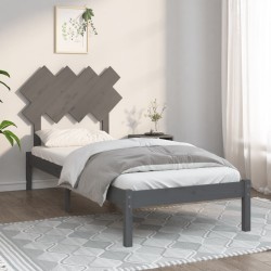vidaXL Estructura de cama de madera maciza gris 90x190 cm