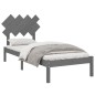 vidaXL Estructura de cama de madera maciza gris 90x190 cm vidaXL Estructura de cama de madera maciza gris 90x190 cm