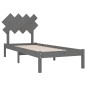 vidaXL Estructura de cama de madera maciza gris 90x190 cm vidaXL Estructura de cama de madera maciza gris 90x190 cm