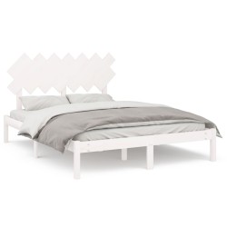 vidaXL Estructura de cama madera maciza blanco 140x200 cm