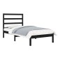 vidaXL Estructura de cama madera maciza negro 75x190 cm vidaXL Estructura de cama madera maciza negro 75x190 cm