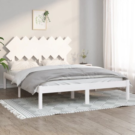 vidaXL Estructura de cama madera maciza king size blanca 150x200 cm