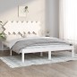 vidaXL Estructura de cama madera maciza king size blanca 150x200 cm