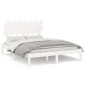 vidaXL Estructura de cama madera maciza king size blanca 150x200 cm