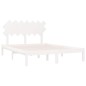 vidaXL Estructura de cama madera maciza king size blanca 150x200 cm