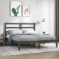 vidaXL Estructura de cama doble madera maciza gris 135x190 cm vidaXL Estructura de cama doble madera maciza gris 135x190 cm