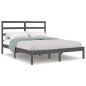 vidaXL Estructura de cama doble madera maciza gris 135x190 cm vidaXL Estructura de cama doble madera maciza gris 135x190 cm