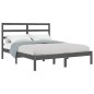vidaXL Estructura de cama doble madera maciza gris 135x190 cm vidaXL Estructura de cama doble madera maciza gris 135x190 cm