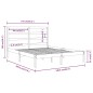 vidaXL Estructura de cama doble madera maciza gris 135x190 cm vidaXL Estructura de cama doble madera maciza gris 135x190 cm