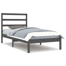 vidaXL Estructura de cama de madera maciza de pino gris 100x200 cm
