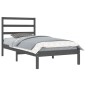 vidaXL Estructura de cama de madera maciza de pino gris 100x200 cm vidaXL Estructura de cama de madera maciza de pino gris 100x200 cm