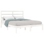 vidaXL Estructura de cama doble de madera maciza blanca 120x190cm