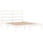 vidaXL Estructura de cama doble de madera maciza blanca 120x190cm