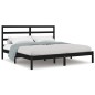 vidaXL Estructura de cama de matrimonio madera maciza negro 180x200 cm vidaXL Estructura de cama de matrimonio madera maciza negro 180x200 cm