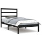 vidaXL Estructura de cama madera maciza de pino negra 100x200 cm vidaXL Estructura de cama madera maciza de pino negra 100x200 cm