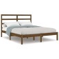 vidaXL Estructura de cama doble madera maciza marrón miel 120x190 cm vidaXL Estructura de cama doble madera maciza marrón miel 120x190 cm