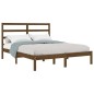 vidaXL Estructura de cama doble madera maciza marrón miel 120x190 cm vidaXL Estructura de cama doble madera maciza marrón miel 120x190 cm