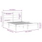 vidaXL Estructura de cama doble madera maciza marrón miel 120x190 cm vidaXL Estructura de cama doble madera maciza marrón miel 120x190 cm