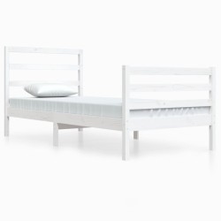 vidaXL Estructura de cama madera maciza de pino blanca 90x200 cm
