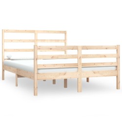vidaXL Estructura de cama madera maciza de pino 140x190 cm