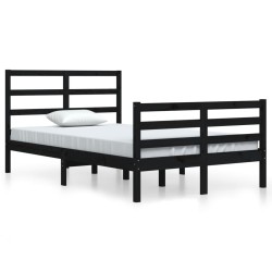 vidaXL Estructura de cama madera maciza de pino negro 120x200 cm