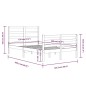 vidaXL Estructura de cama madera maciza de pino negro 120x200 cm
