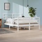 vidaXL Estructura de cama de madera de pino maciza blanca 140x200 cm vidaXL Estructura de cama de madera de pino maciza blanca 140x200 cm