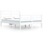 vidaXL Estructura de cama de madera de pino maciza blanca 140x200 cm vidaXL Estructura de cama de madera de pino maciza blanca 140x200 cm