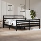 vidaXL Estructura de cama de madera maciza de pino negra 200x200 cm