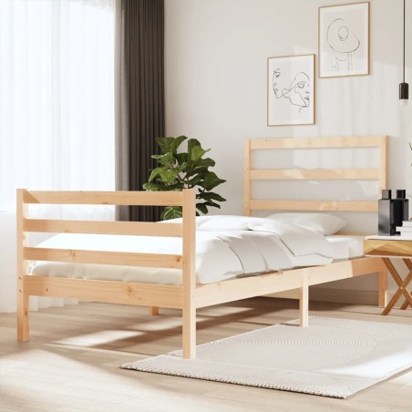 vidaXL Estructura de cama madera maciza de pino 90x190 cm