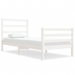vidaXL Estructura de cama individual madera maciza blanco 75x190 cm