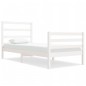 vidaXL Estructura de cama individual madera maciza blanco 75x190 cm