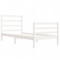 vidaXL Estructura de cama individual madera maciza blanco 75x190 cm