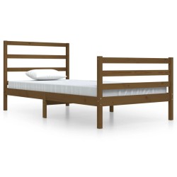 vidaXL Estructura de cama madera maciza pino marrón miel 100x200 cm