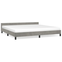 vidaXL Estructura de cama con cabecero terciopelo gris claro 200x200cm