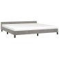 vidaXL Estructura de cama con cabecero terciopelo gris claro 200x200cm vidaXL Estructura de cama con cabecero terciopelo gris claro 200x200cm
