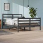 vidaXL Estructura de cama de madera maciza de pino gris 160x200 cm vidaXL Estructura de cama de madera maciza de pino gris 160x200 cm
