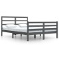 vidaXL Estructura de cama de madera maciza de pino gris 160x200 cm vidaXL Estructura de cama de madera maciza de pino gris 160x200 cm