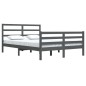 vidaXL Estructura de cama de madera maciza de pino gris 160x200 cm vidaXL Estructura de cama de madera maciza de pino gris 160x200 cm