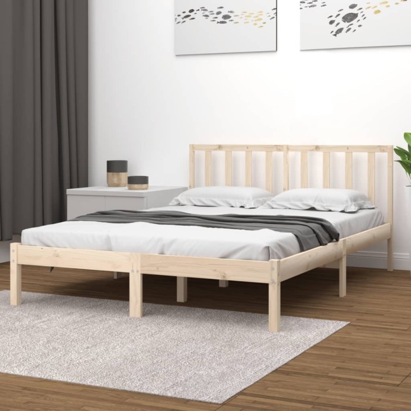vidaXL Estructura de cama de madera maciza de pino 200x200 cm vidaXL Estructura de cama de madera maciza de pino 200x200 cm