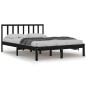 vidaXL Estructura de cama de madera maciza de pino negra 160x200 cm