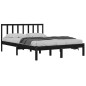 vidaXL Estructura de cama de madera maciza de pino negra 160x200 cm