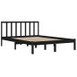 vidaXL Estructura de cama de madera maciza de pino negra 160x200 cm