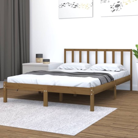 vidaXL Estructura de cama madera de pino marrón miel 150x200 cm