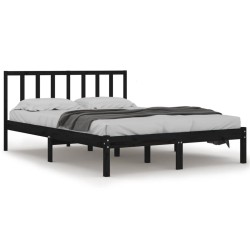 vidaXL Estructura de cama madera maciza de pino negro 120x200 cm