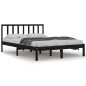 vidaXL Estructura de cama madera maciza de pino negro 120x200 cm