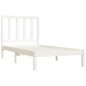 vidaXL Estructura de cama madera maciza individual blanco 75x190 cm vidaXL Estructura de cama madera maciza individual blanco 75x190 cm