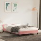 vidaXL Estructura de cama con cabecero de terciopelo rosa 120x200 cm